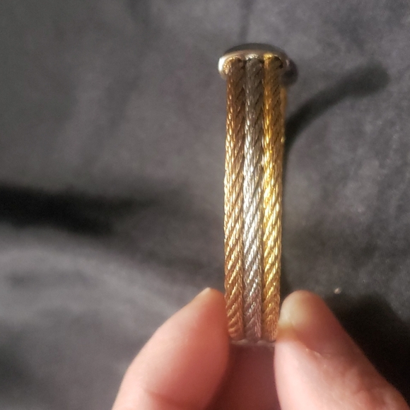 Tri Color Cable Bangle - Picture 3 of 4